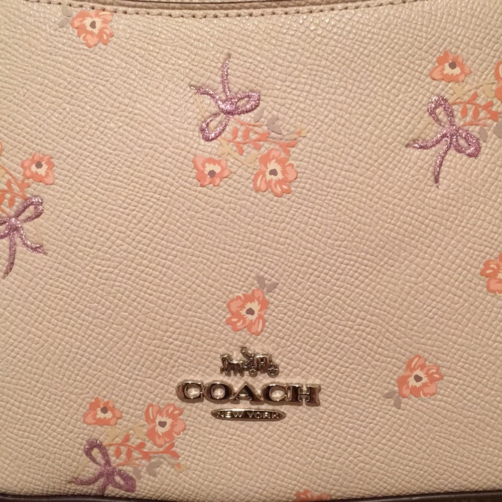 NWT Coach small purse bag Crossbody pink flower HP - Picture 5 of 10